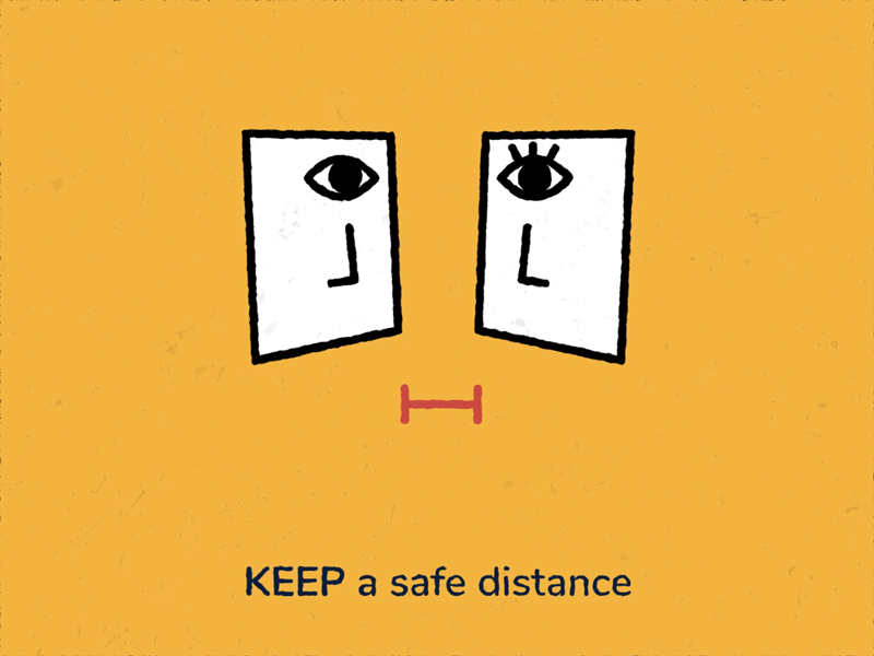 KEEP a safe distance! adobe illustrator after effects animations art color design digital art geometric art handdrawing illustration keep a safe distance loop animation motion graphics shapes social distancing stay healthy stay safe styleframes vector vector art vector illustration
