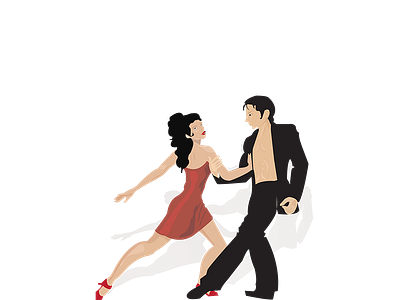 Dancers couple dance dancers design illustration music vector