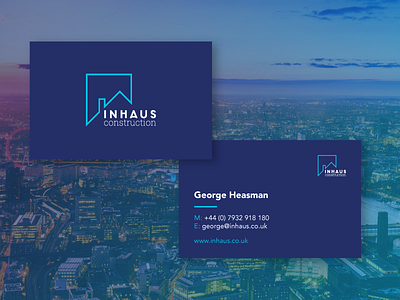 Dribbble Inhaus Business Cards builders clean colour design development fresh logo minimal modern palette vibrant