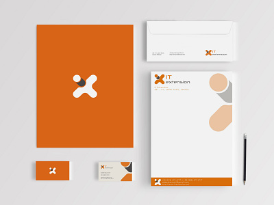 IT Extension branding card design design flat logo minimal minimalist logo