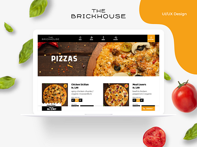 The Brickhouse - UI/UX Website Design adobe xd fast food illustrator minimal photoshop pizza ui user experience user interface ux web design website