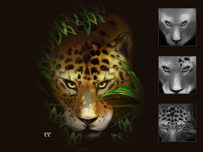 The Calm Tiger animals dark digital art graphic design illustration making nature photoshop tiger trending ui ux