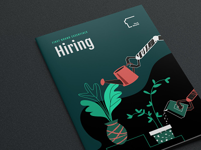 e-book Hiring abstract book character cover design design ebook ebook cover ebook design editorial green hiring illustrations plant illustration plants robot typography vector