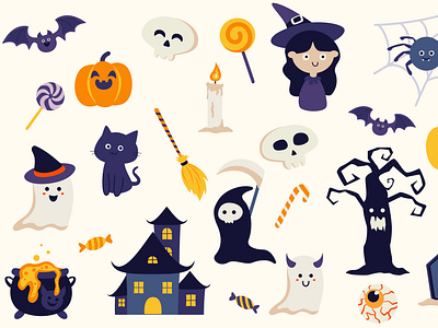 Halloween illustrations - clip art