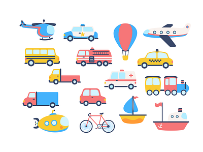 Transportation Illustrations adobe illustration cartoon cartoon art supply clip art clipart design figma flat design illustration logo