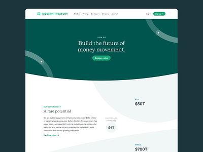 Careers Page v1 design fintech payments trech typography web website