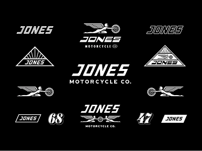 Jones Motocycle Co. Visual Elements branding design illustration jones lifestyle logo motorbikes motorcycles motorsport skate surf sydney