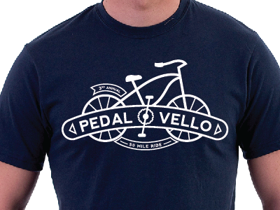 Pedal-vello Bike Ride banner bicycle bike design gear pedal shirt tshirt