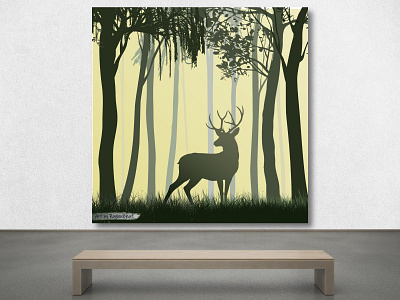 Mystic Forest affinity designer art design enchanted foggy forest forest animals illustration magical mystic stag trees vector vector art vector artwork vectorart wildlife