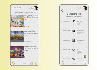 Itinerary Planner UI app design design minimalist mobile app mobile app design mobile ui typography ui uiux ux