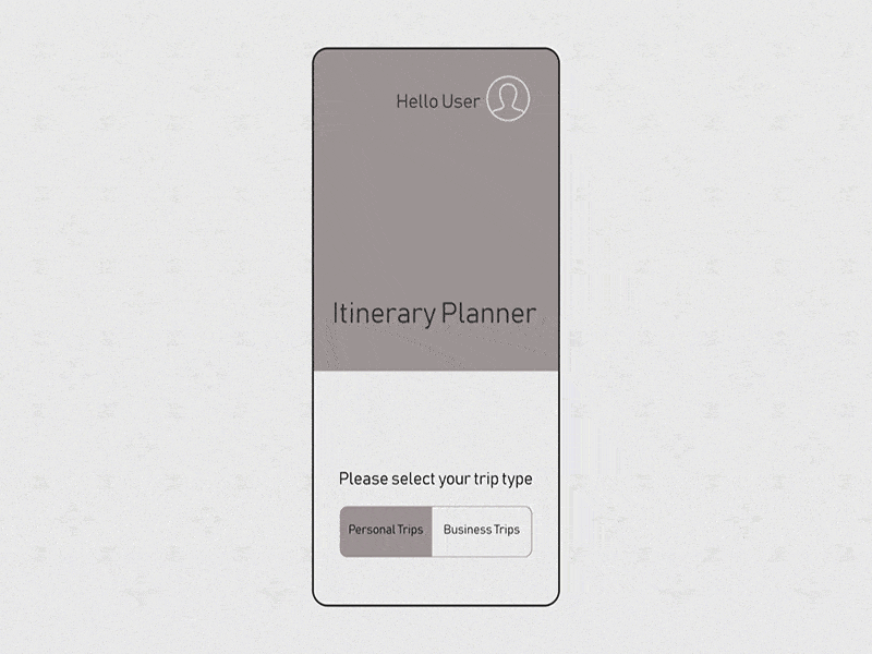 Wireframe for Itinerary Planner App app design minimalist mobile app mobile app design mobile ui ui uidesign uiux ux wireframe wireframing