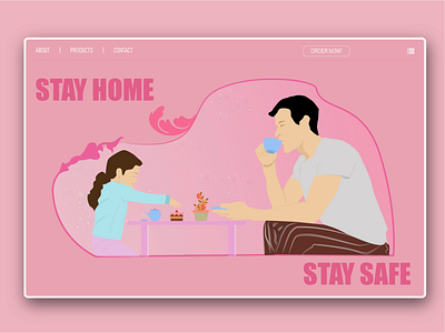 Tea Party at home art artwork awesome beautiful cool cute art design flat illustration illustration illustration art latest trending ui ui ux ui design uidesign vector web web design website design