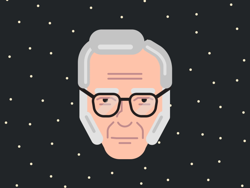 Mr Asimov character design illustration vector
