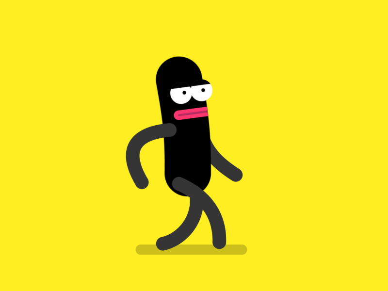 Cool guy animation character design illustration loop rigging vector walk