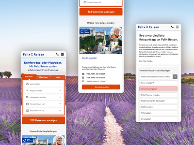 Felix-Reisen Mobile UI adobexd branding design screendesign travel ui user interface ux webdesign