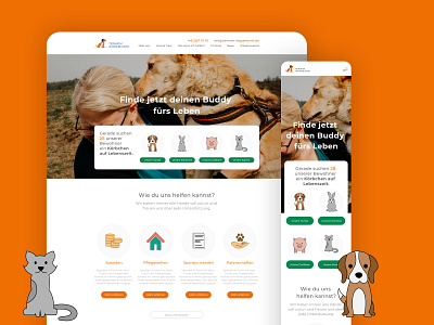 Tierheim Wipperfürth UI adobexd adopt animals animal shelter branding corporate design design designs homepage icon icon set iconset interface interfacedesign screendesign ui ui design uidesign user interface ux webdesign