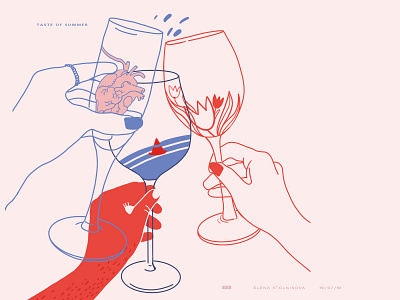 Taste of summer abstract art colors design illustration minimal postcard poster travel vector