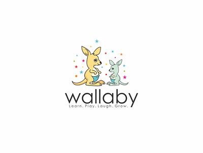 wallaby branding design icon illustration logo logodesign playful playful logo typography vector