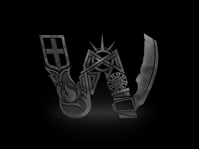 Warrior logo black branding complex dark identity illustrator logo metal photoshop vector viking warrior