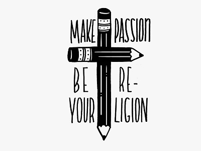 Passion doodle illustration ink pencil type typography