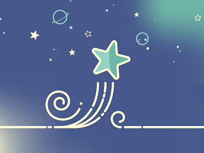 Share with the Universe! client icon illustration macys nyc onboarding share space star vector