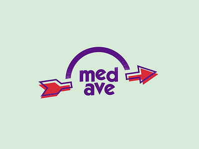 MedAve Identity arrow branding comedy headgear identity improv logo mark