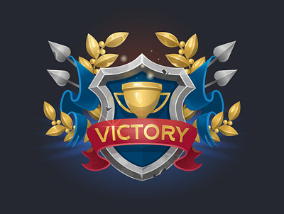 victory game icon art cup digital digitalart flag game game art game design game icon golden icon illustration shield ui victory