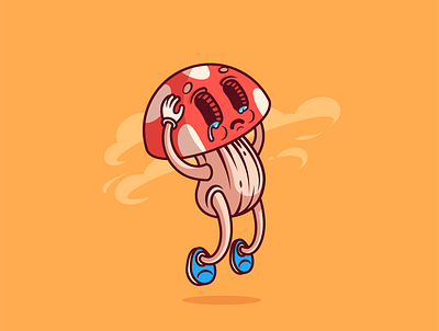 sad mushroom art chart design digital game icon illustration mushroom old cartoon vector