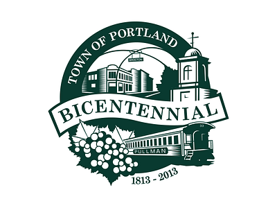 The Town of Portland Bicentennial Seal branding crest logo seal