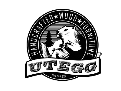 Utegg Handcrated Wood Furniture Brand branding graphic design logo