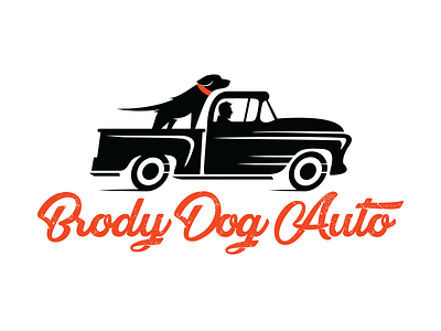 Brody Dog Auto brand identity dog logo truck