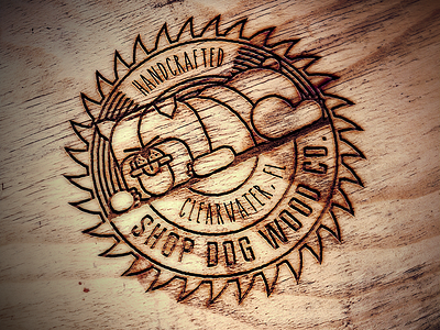 Shop Dog Wood Co. Brand branding bulldog illustration logo