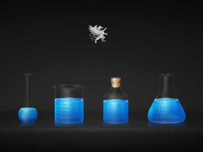 Dragon Labs beakers blue blue! html5 labs
