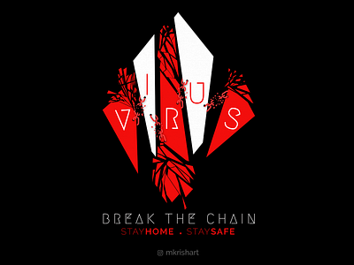 Break the chain awareness covid covid 19 design illustration poster virus