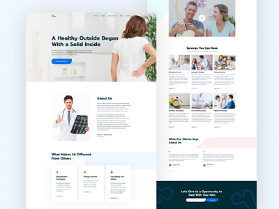 Ortho - An Orthopedist Landing Page branding clinic design doctor flat health icon logo medical minimal trend 2020 typography ui ux
