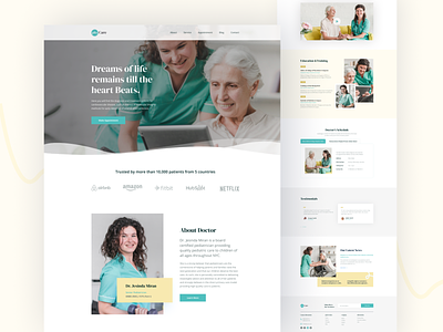 Phycare - Doctor's Portfolio Landing Page branding clean clinic design doctor flat health medical trend 2020 typography ui ux