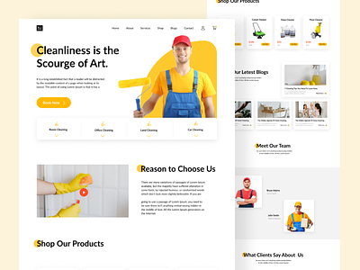 Cleanr - Landing Page clean service homepage landing page page design ui ui design uxui uxui design webdesign website website design