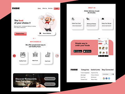 Food delivery landing page animation app cards ui design food food and drink food app food illustration foodie foodillustrator icon landing page landing page design mobileapp ui ux web website