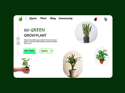 Plants - Landing page app design go green icon landing page landing page design plants ui ux web website