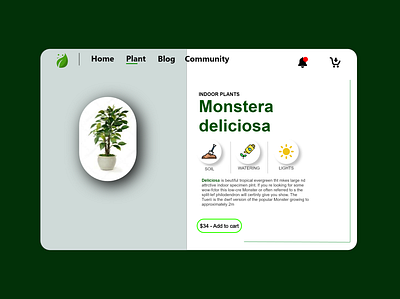Plants - Landing page app design go green green landing page landing page design plants ui ux web website