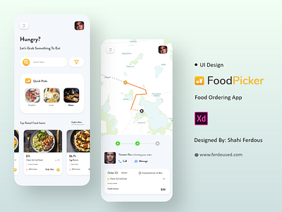 FoodPicker - Order Foods Online | Mobile App UI Design app design booking app e commerce app food delivery mobile app design restaurant app uber eats ui uiux design user interface design