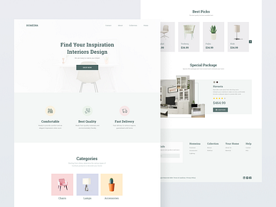 Exploration-Furniture Landing Pages furniture design interface landing page ui uidesign uiux