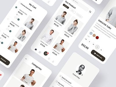 Exploration - Clothing App - More Screens apps awesome design branding clean clean ui clothing design fashion app interface ui uidesign uiux