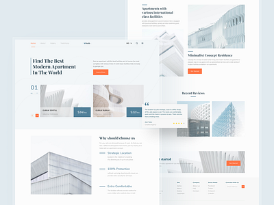 Real Estate Landing Page apartment apps awesome design branding clean clean ui design homepage interface minimalist real estate ui uidesign uiux