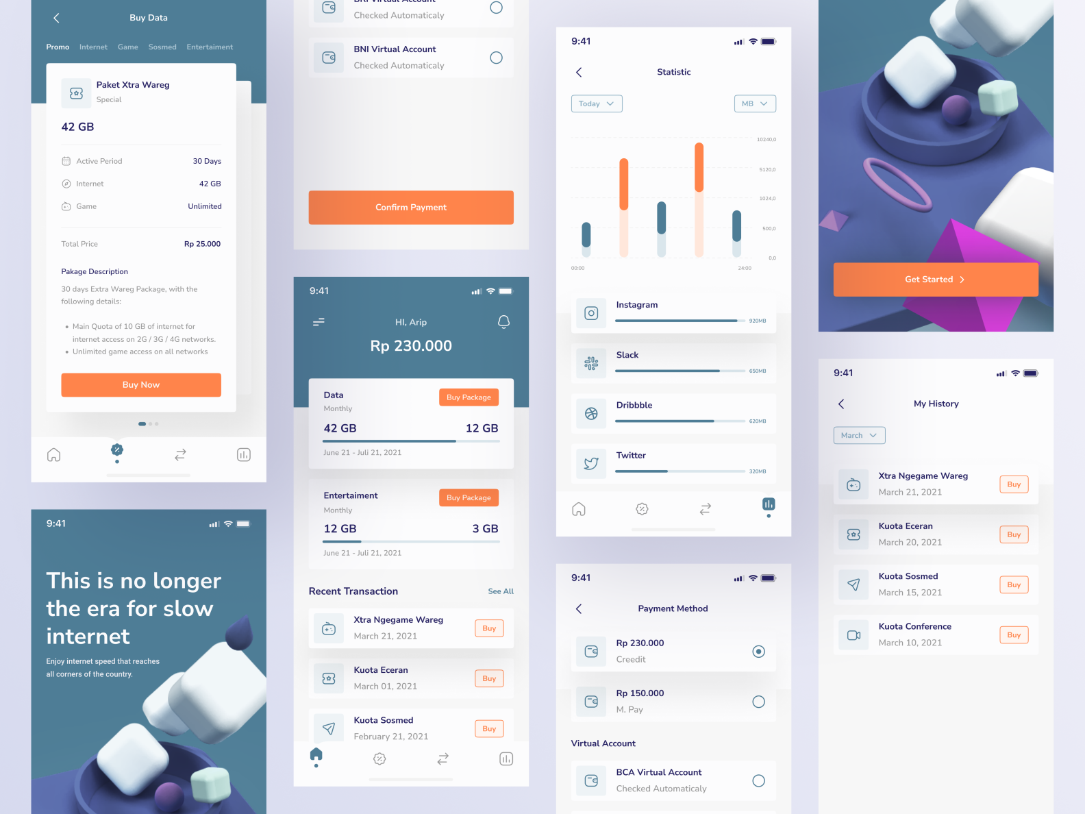 Internet Provider App by Arip for Pelorous on Dribbble