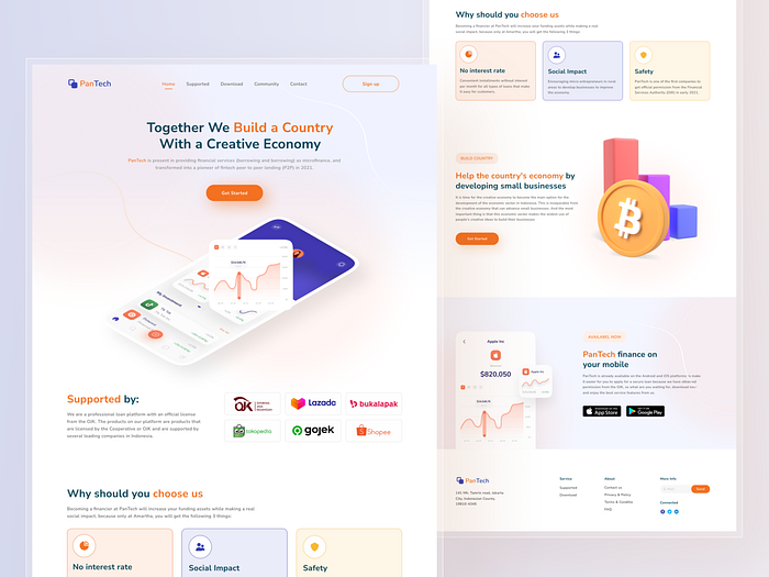 Fintech - Landing Page by Arip for Pelorous on Dribbble