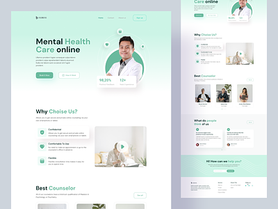 Mental Health - Landing Page branding design healthy interface landingpage mentalhealth ui uidesign uiux webdesign
