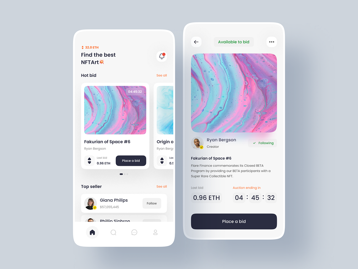 NFT Marketplace - Mobile Apps by Arip for Enver Studio on Dribbble