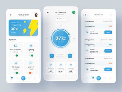 Smart Home - Mobile Apps apps design devices electric energy energy usage home home app interface mobile smart smart home ui uidesign uiux