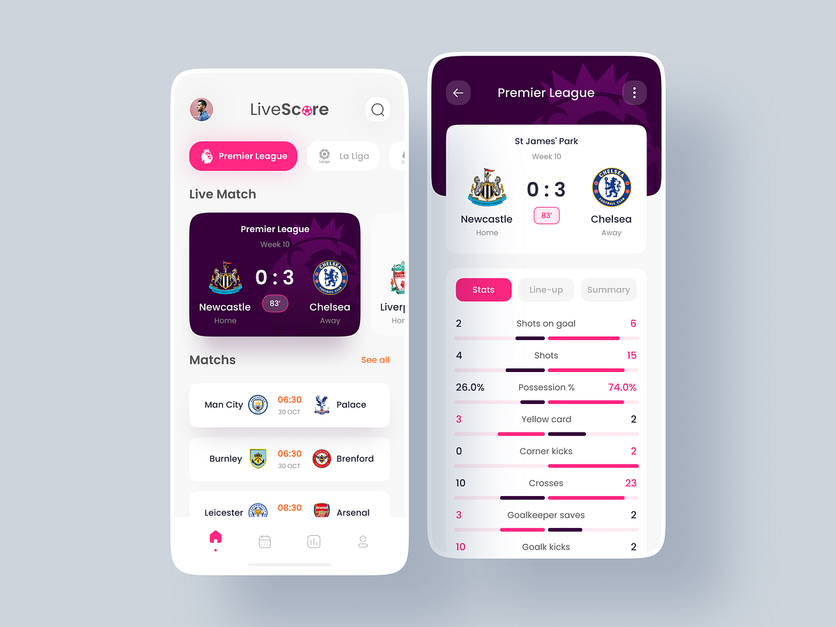 Football Live Score App by Arip for Enver Studio on Dribbble